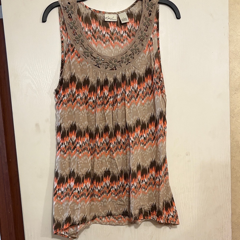 Kim Rogers Multicolor Zigzag Tank Top